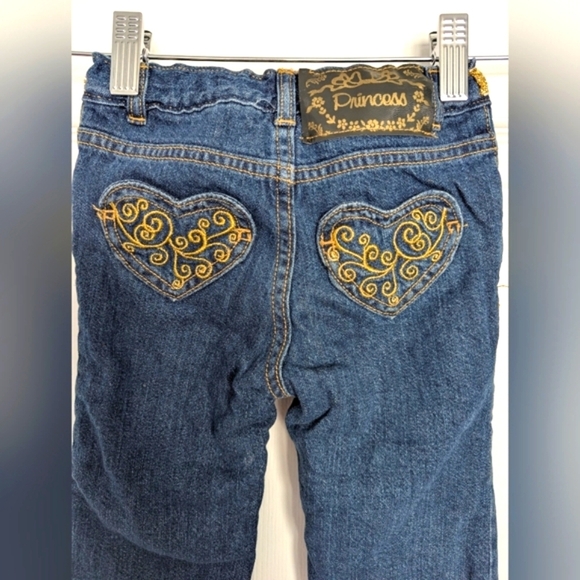 🔷Wonderkids Baby Girl's Fleece Lined Denim/Jeans With Heart Shaped Pockets - Picture 4 of 7